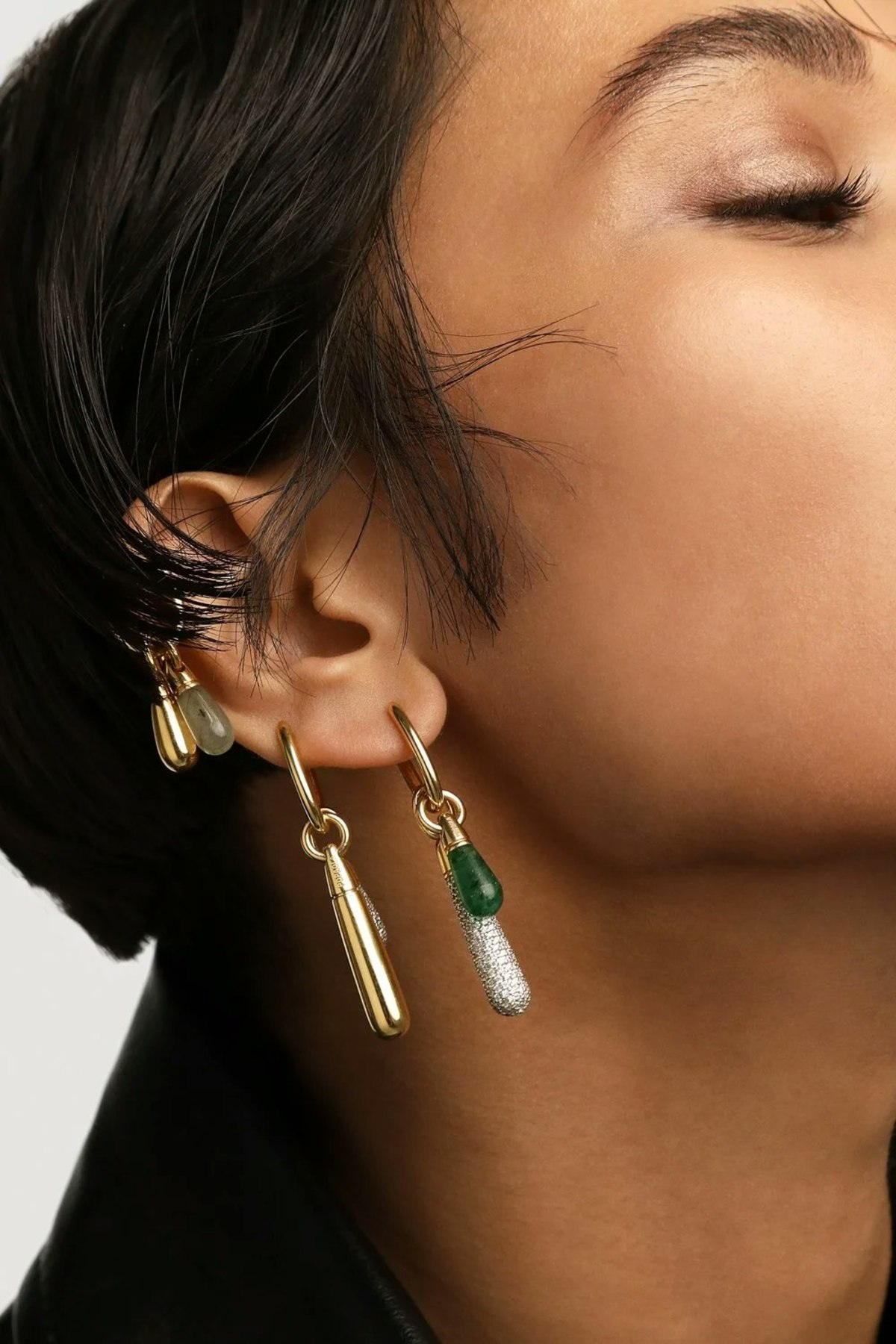 PDPAOLA Pavé Drop Pendant - Gold - Image 31 of 38