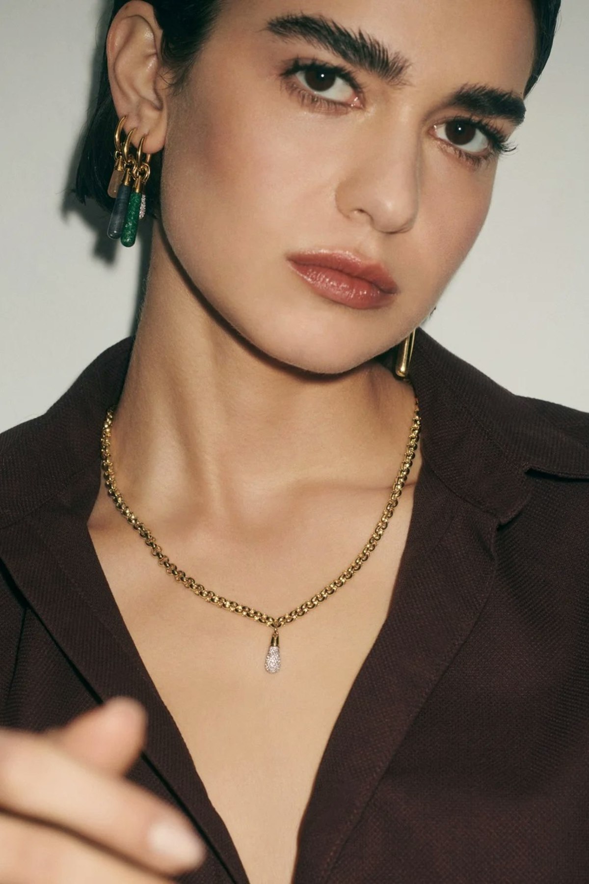 PDPAOLA Pavé Drop Pendant - Gold - Image 35 of 38