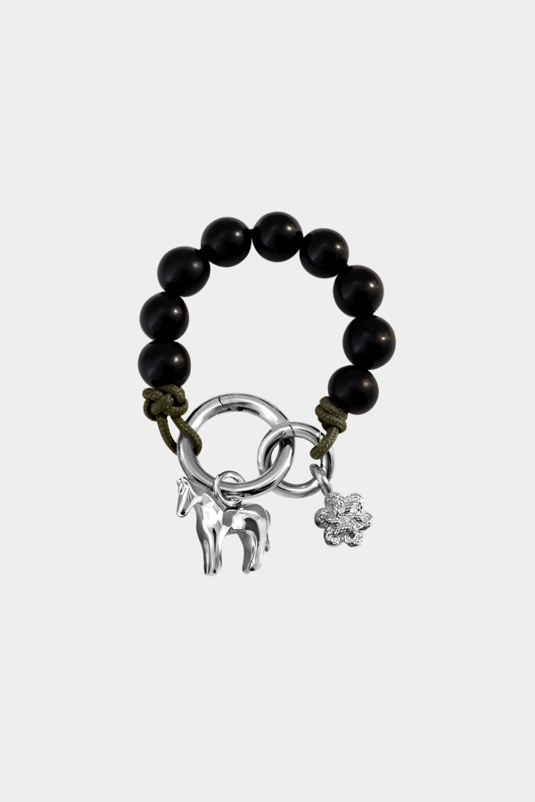 Kara Yoo Lunar Horse Beaded Loop Bag Charm - Evergreen