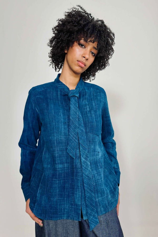 Yesaet Bamako handloomed shirt - indigo 