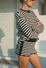 ciao lucia Fava Navy Stripe Knit Shorts - Thumbnail 1