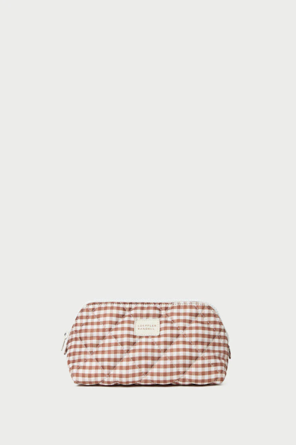 Loeffler Randall Georgette Cosmetic Pouch - Brown Gingham