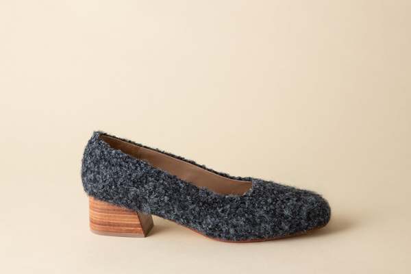 Huma Blanco Luisa Low Heel Charcoal Alpaca Heels Huma Blanco Luisa Low Heel Charcoal Alpaca Heels