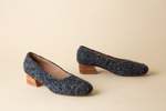 Huma Blanco Luisa Low Heel Charcoal Alpaca Heels - Thumbnail 5