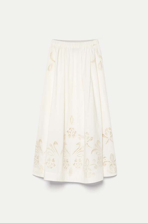 Forte Forte Embroidery Poplin Skirt - Avorio
