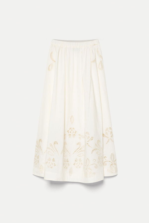 Forte Forte Embroidery Poplin Skirt - Avorio
