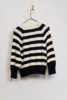 Aequamente Stripe Cotton Cardigan - Black / Chalk - Thumbnail 2