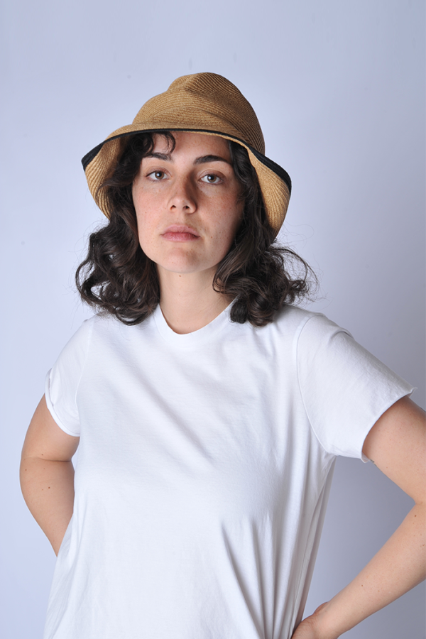 Mature Ha Mixed Brown Black Edge Brim Hat