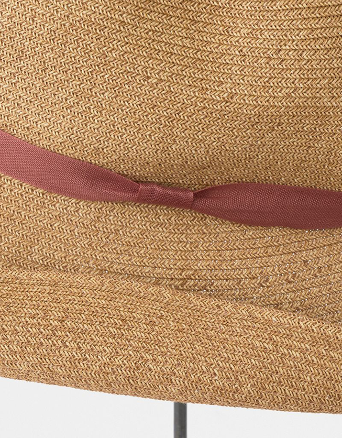 Mature Ha Mixed Brown Pale Red Ribbon Large Brimmed Box Hat - Image 5 of 6