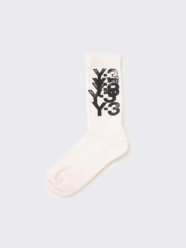 Adidas Y-3 Graphic Crew Socks - White