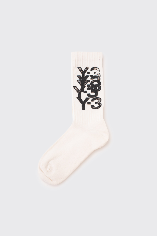Adidas Y-3 Graphic Crew Socks - White
