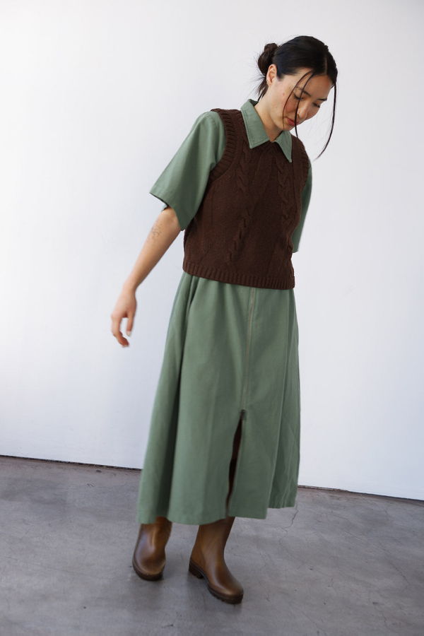 Noble Braided Knit Vest - Chocolate