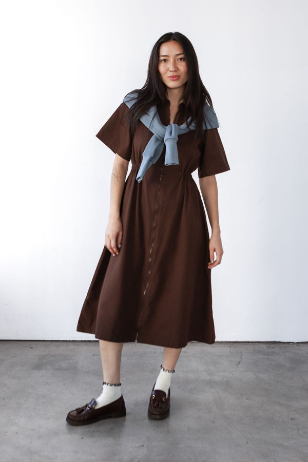 Noble Long Utility Dress - Chocolate