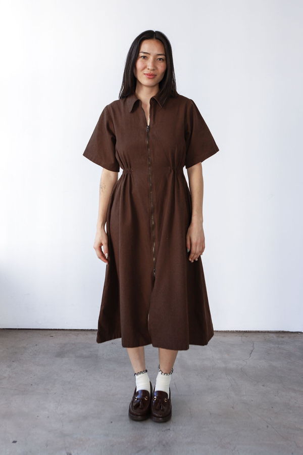 Noble Long Utility Dress - Chocolate