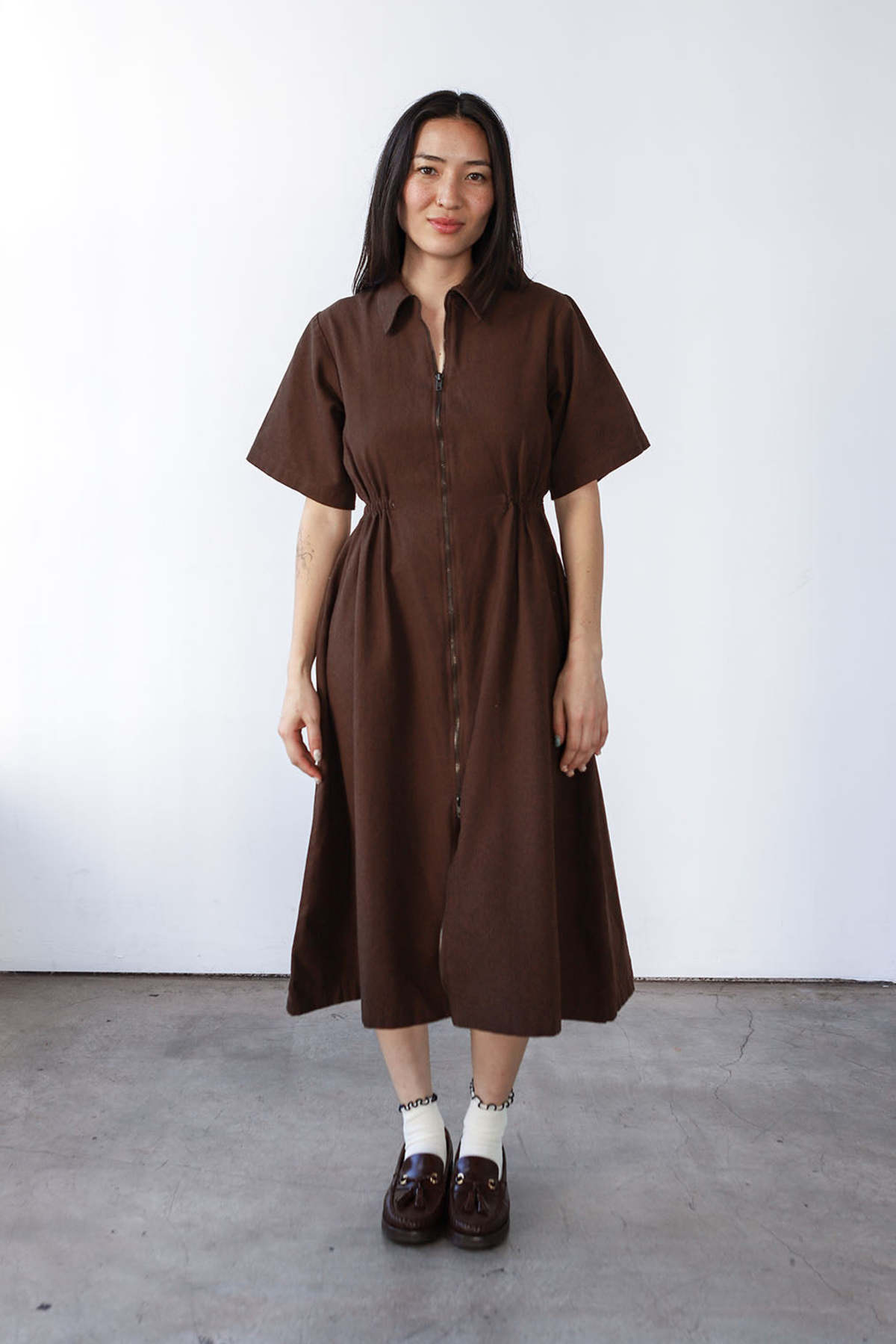 Noble Long Utility Dress - Chocolate - Image 2 of 10