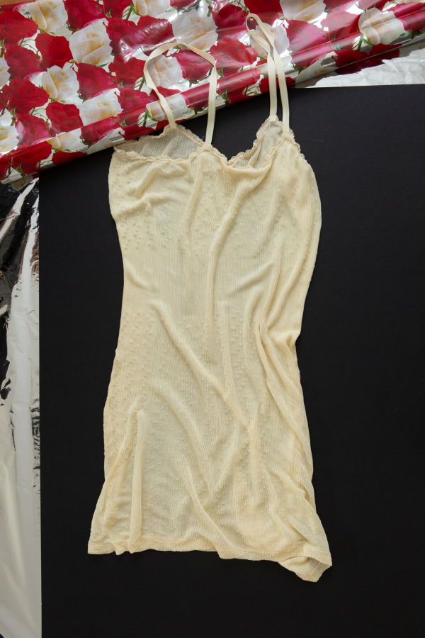 Dead Stock Vintage Pointelle Thermal Slip - Butter