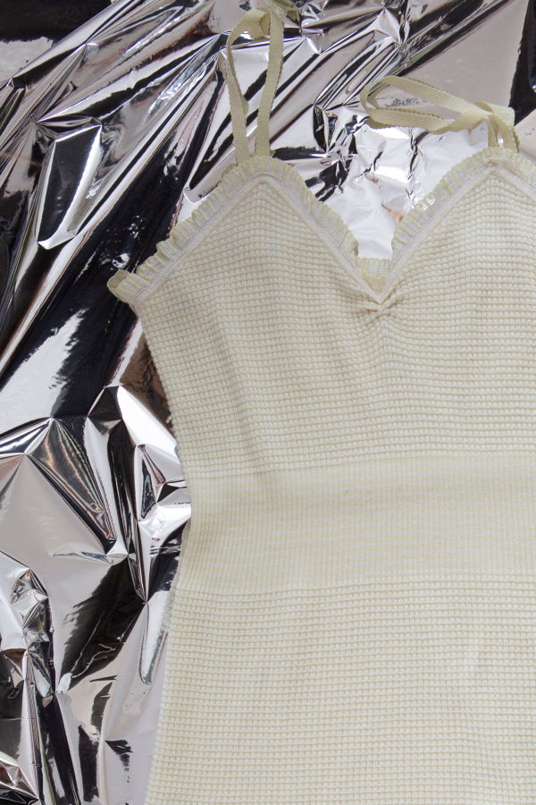 Dead Stock Vintage Waffle Thermal Top - Lemon