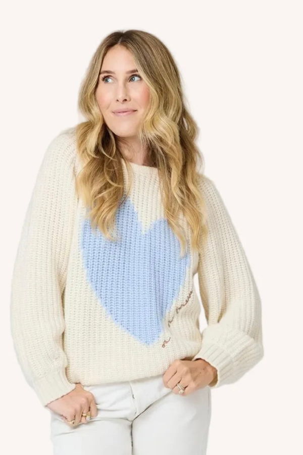 Kerri Rosenthal Ricki Imperfect Heart Sweater - Cream