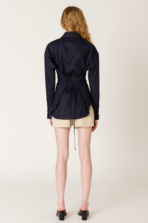 NIA Jules Lace-Up Back Top