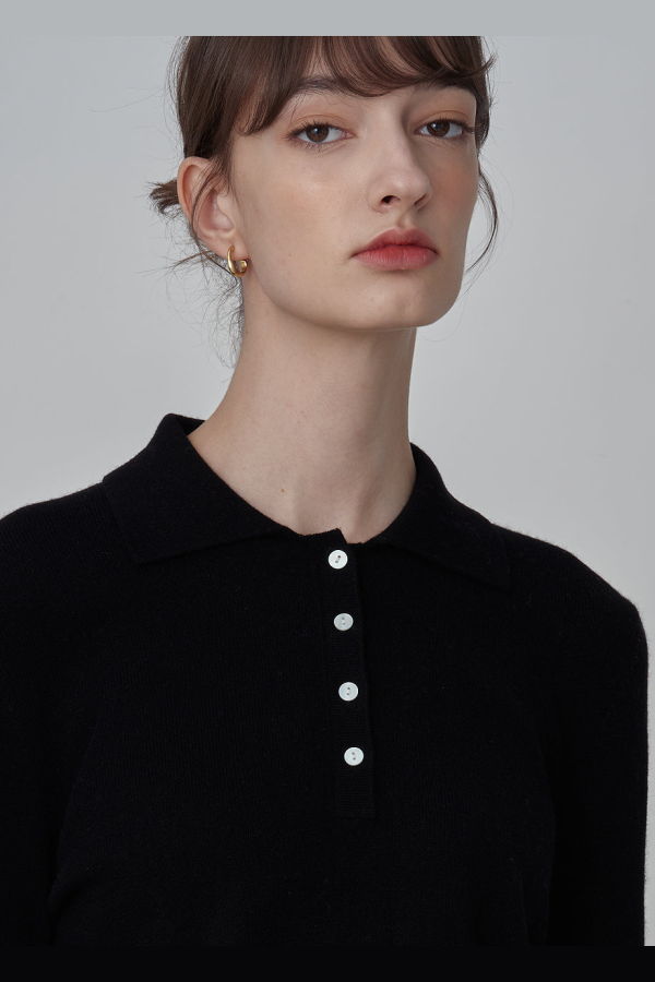 PURECASHMERE NYC Classic Polo Sweater