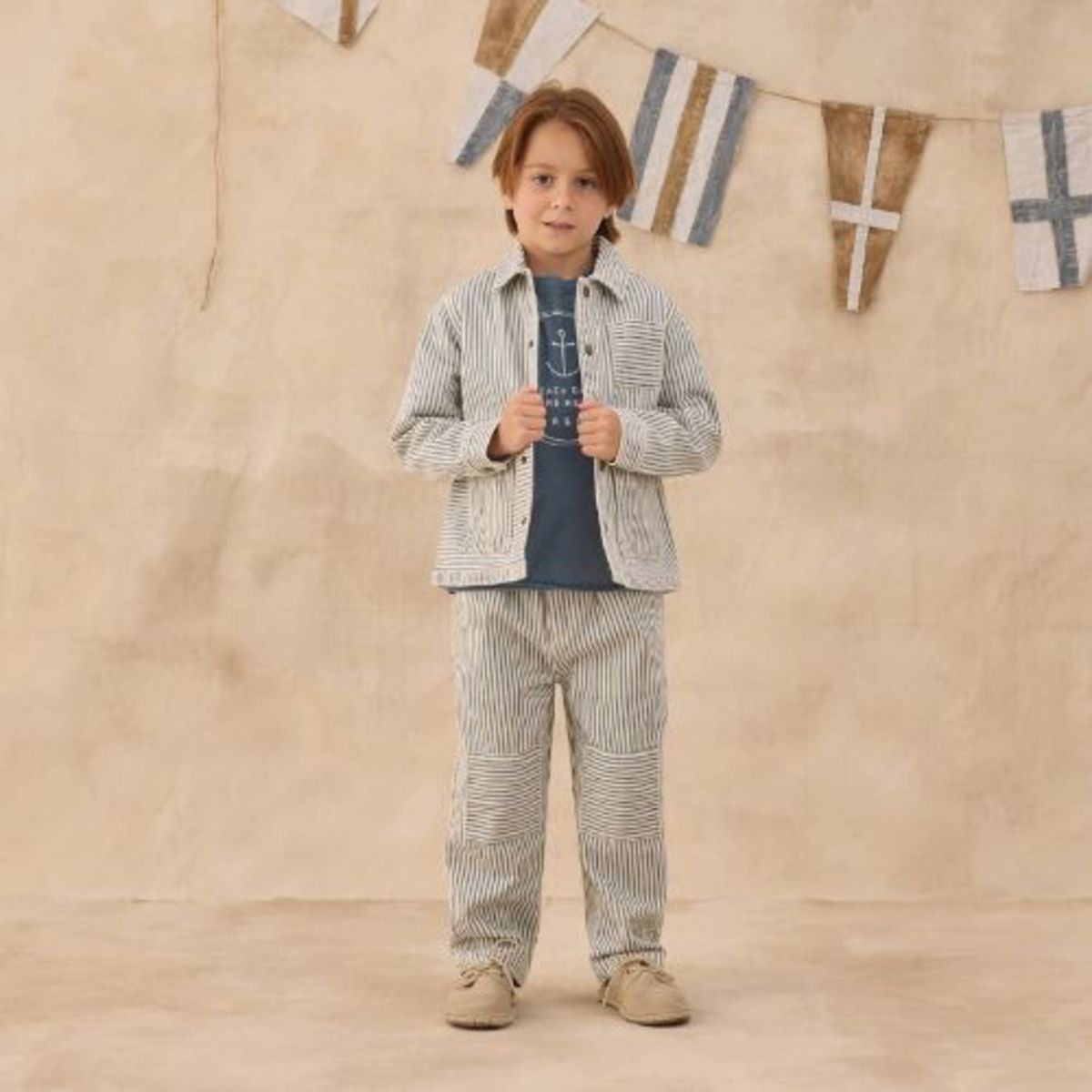KIDS Rylee + Cru Baggy Pant Pants - Natural - Image 1 of 3
