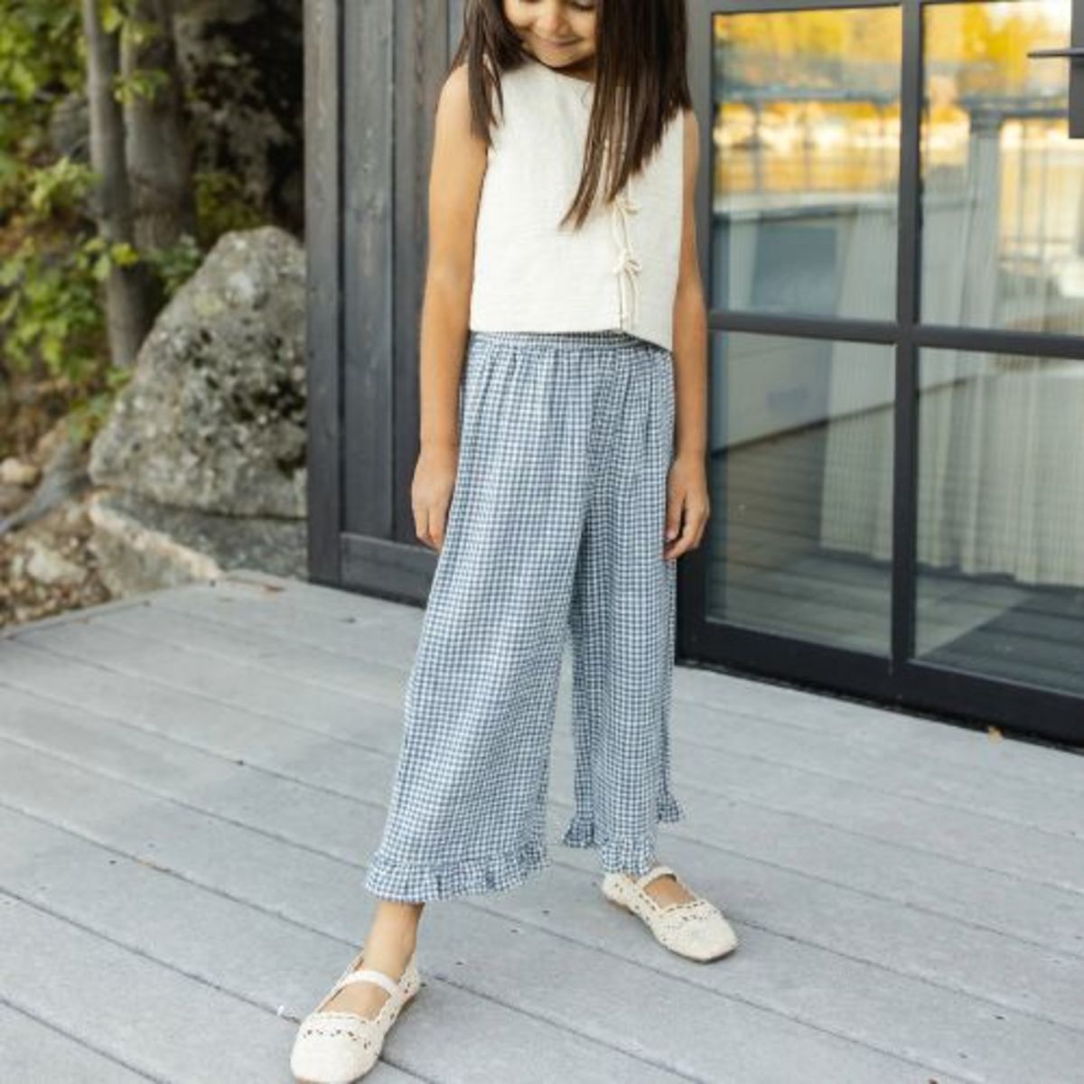 KIDS Rylee + Cru Wide Leg Pant - Marine - Image 1 of 4