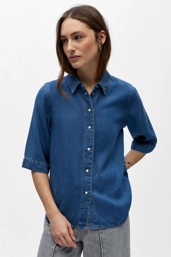 object Frame Short Sleeved Denim Shirt