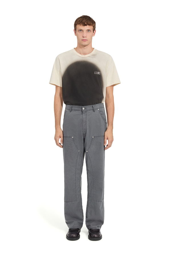 MM6 Maison Margiela Washed Cotton Workwear Trousers - Anthracite