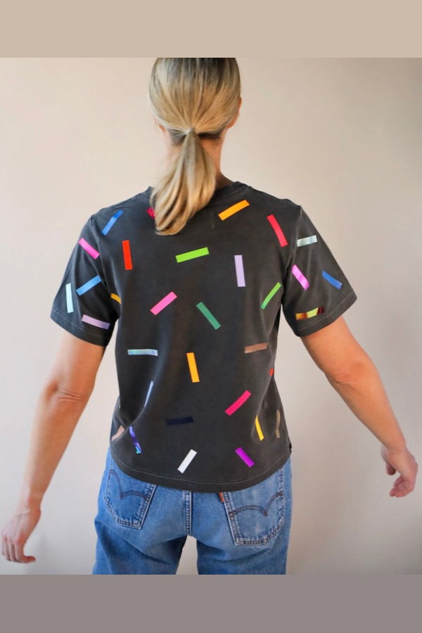 OKAYOK Boxy Confetti T-Shirt - Shadow