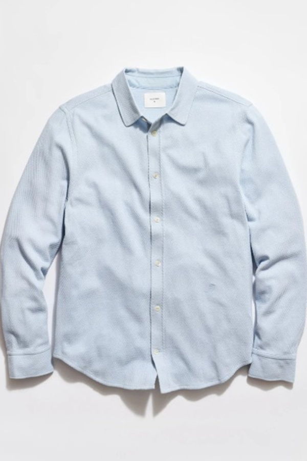 Billy Reid Long Sleeve Textured Yellowhammer Shirt