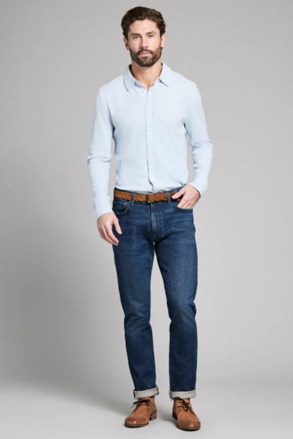 Billy Reid Long Sleeve Textured Yellowhammer Shirt