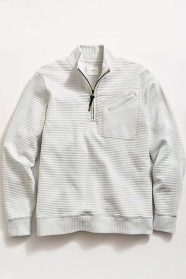 Billy Reid Quilted Half Zip Top