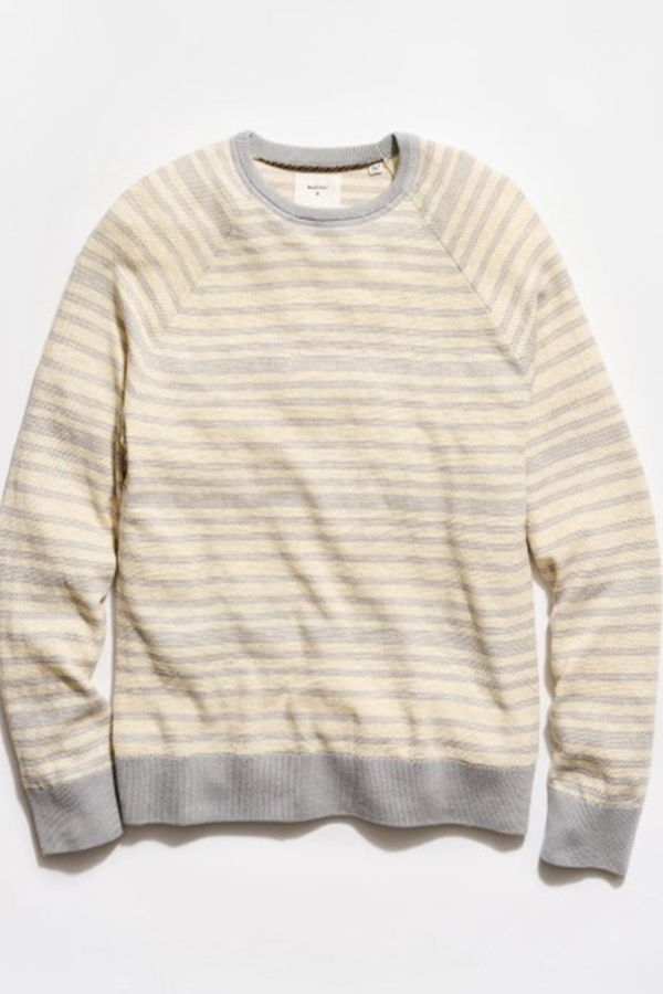 Billy Reid Raglan Stripe Crew Sweater