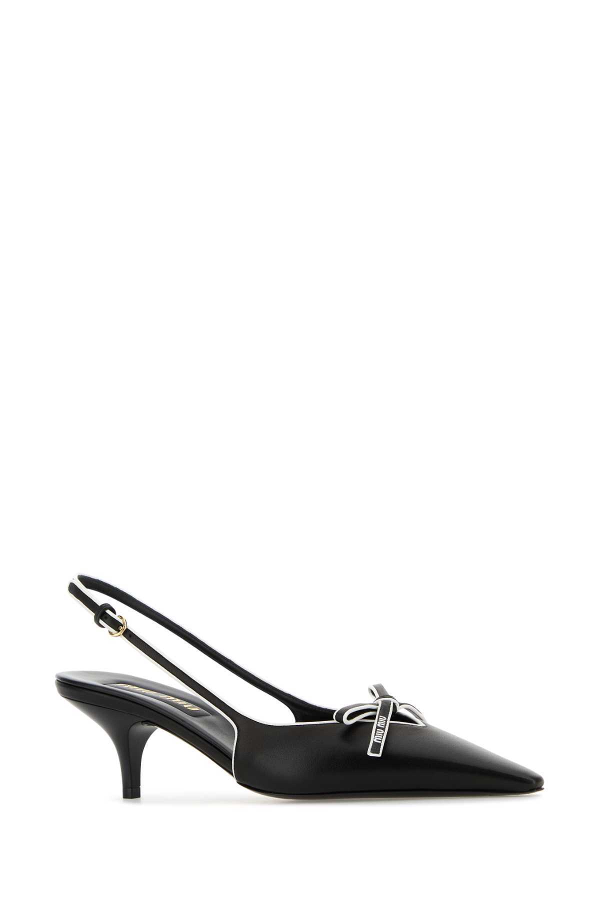 MIU MIU Nappa Leather Pumps - Black - Image 2 of 2
