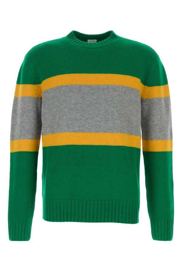 LOEWE Multicolor Wool Sweater - Greengrey