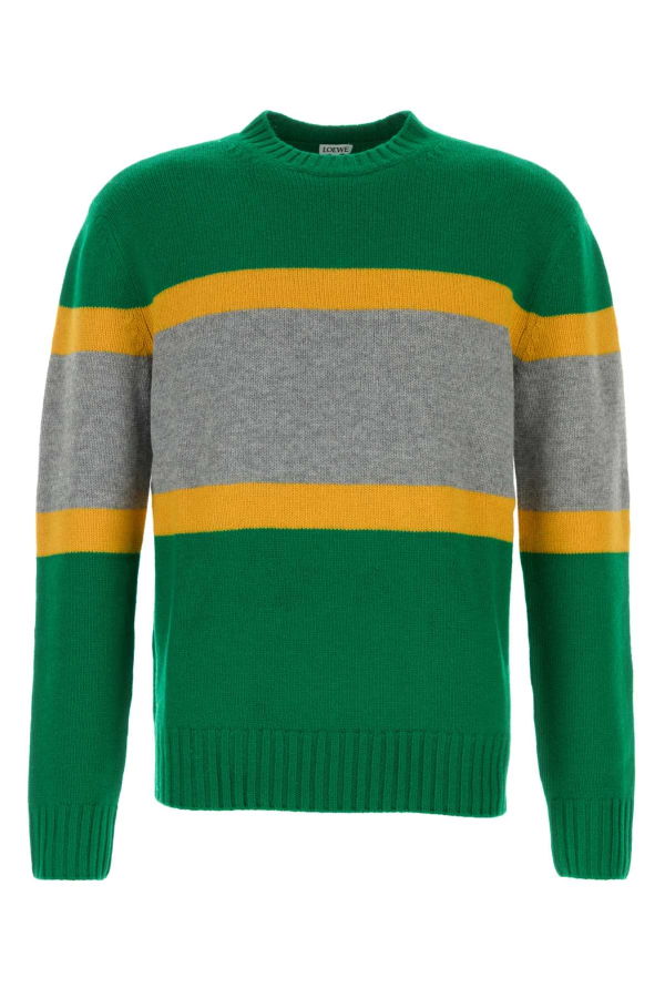 LOEWE Multicolor Wool Sweater - Greengrey