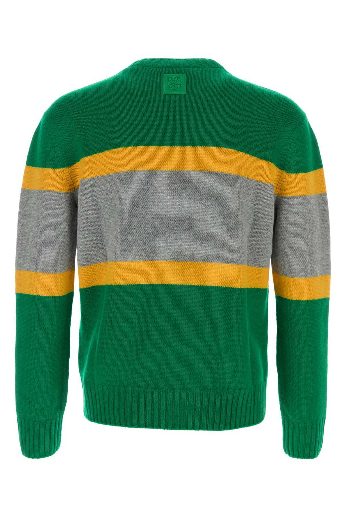 LOEWE Multicolor Wool Sweater - Greengrey - Image 2 of 2