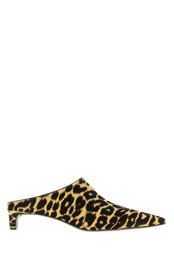 Jil Sander Printed Calf Hair Mules - Leopard