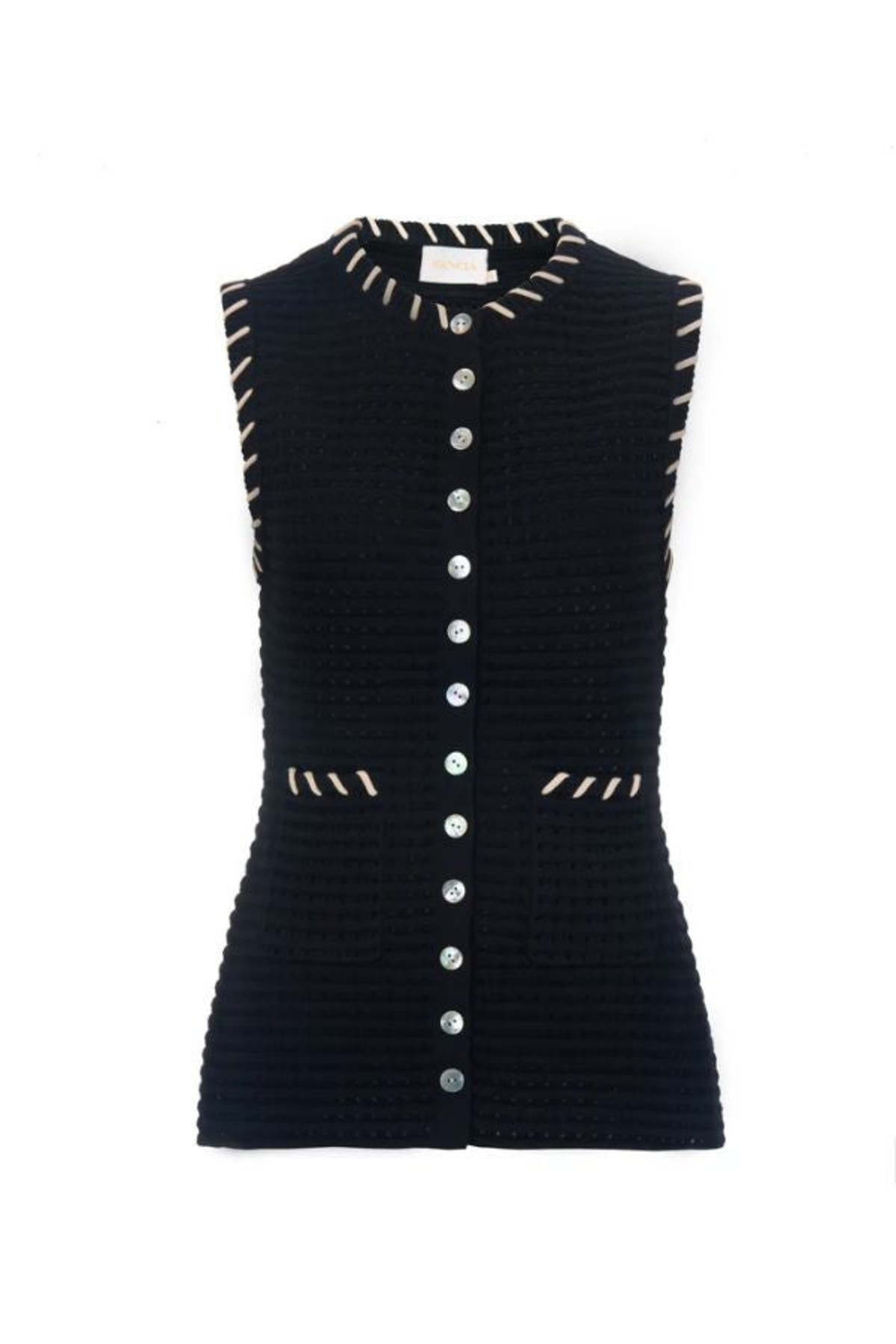 Sancia Thea Knit Vest - Ebony - Image 4 of 4