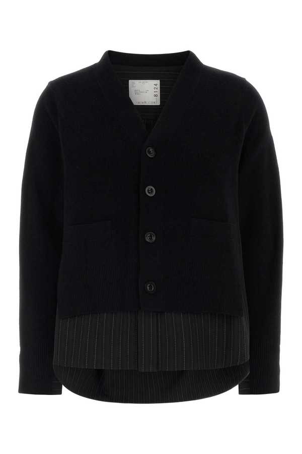 sacai Wool Cardigan - Black
