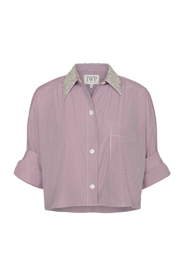 TWP Next Ex Wine Crystal Shirt - White / Wine