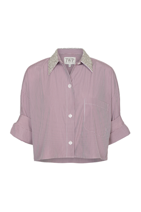 TWP Next Ex Wine Crystal Shirt - White / Wine