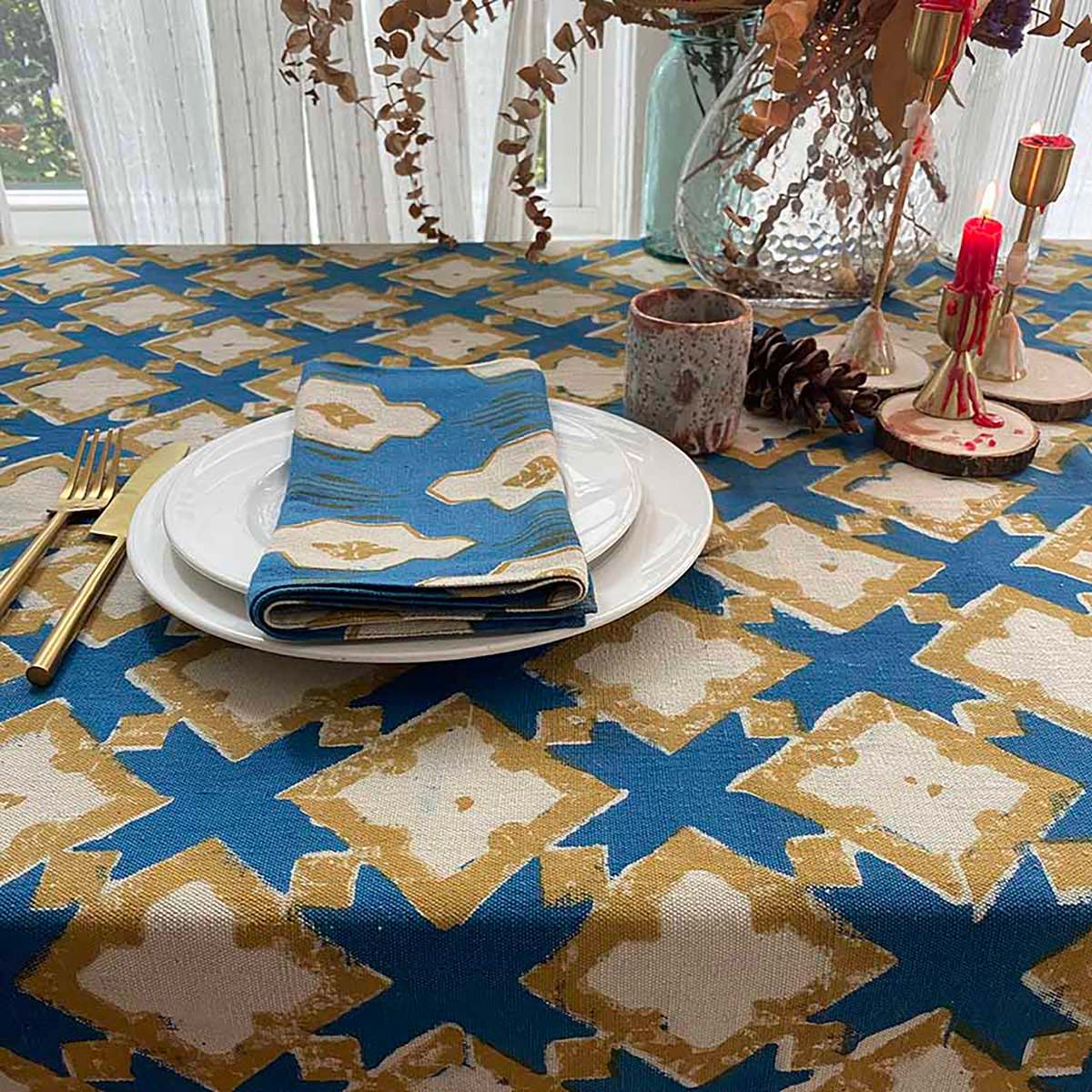 Ichcha Boho Organic Cotton Tablecloth - Image 7 of 8