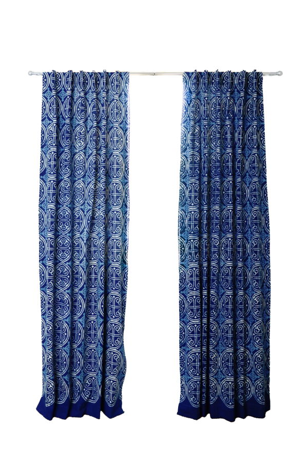 Ichcha Indigo Cotton Curtain - Greece