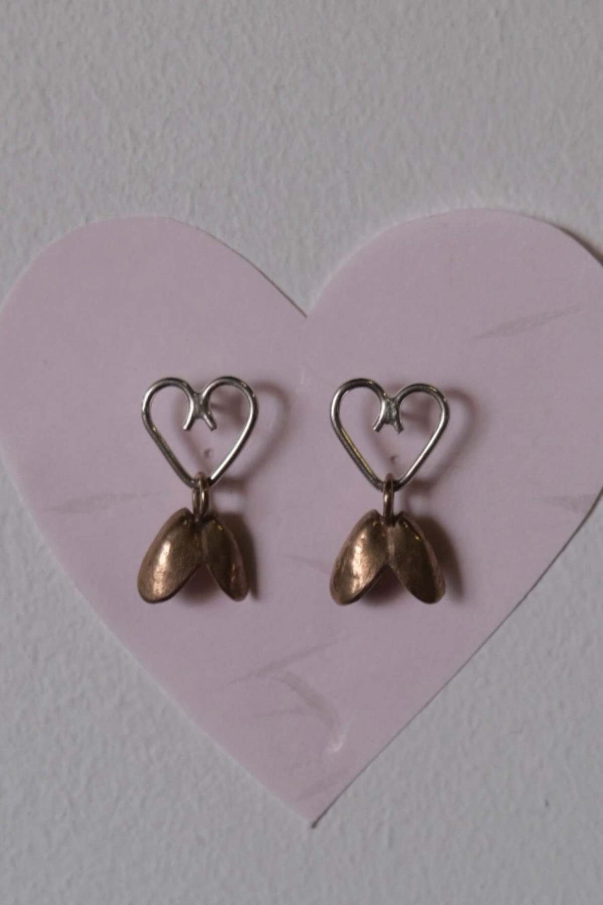 Sarah A. Sears Heart Shell Charm Earrings - Image 2 of 2
