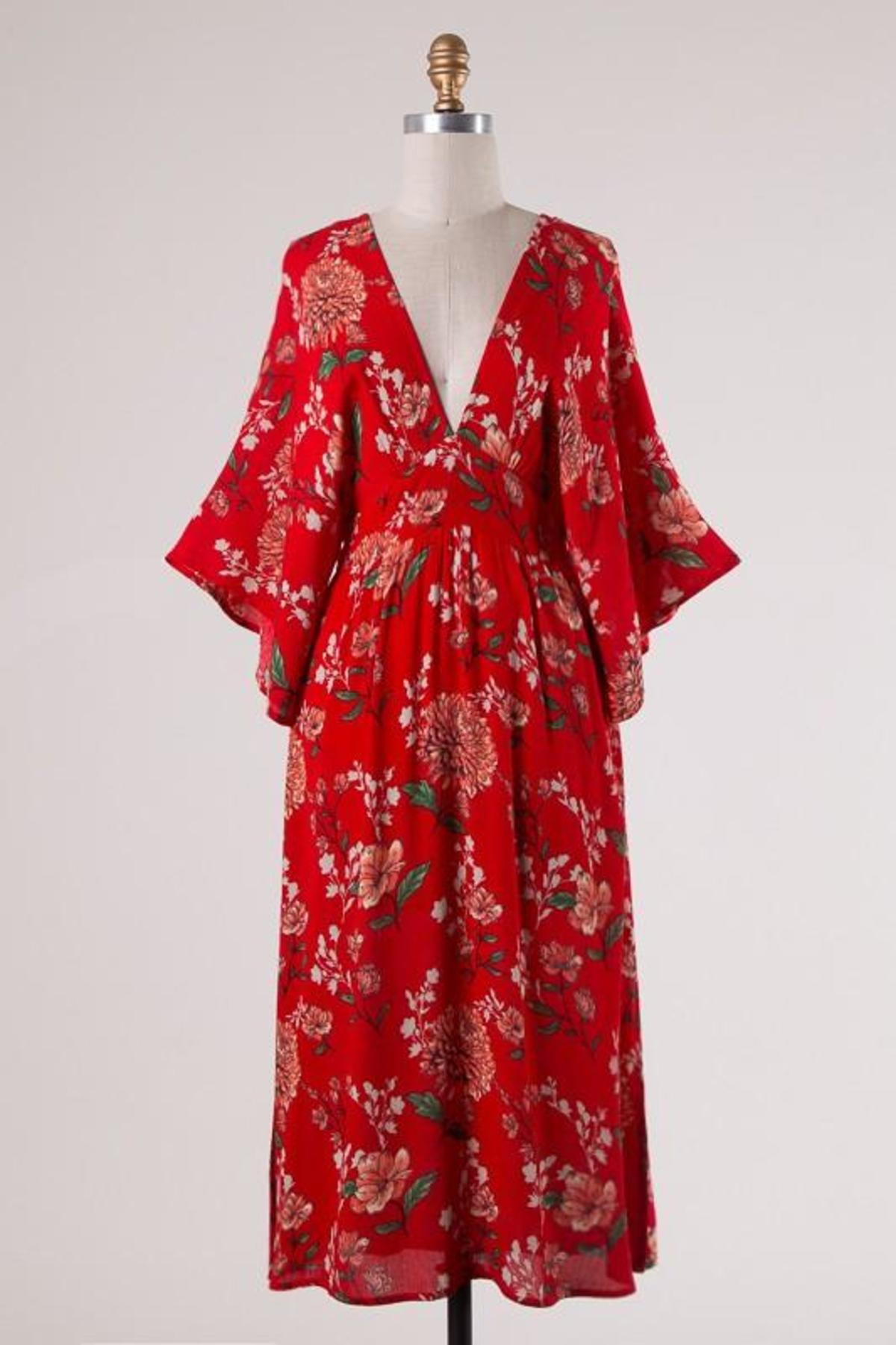 Illa Illa Chinatown Summer Nights Kimono Dress - Red | Garmentory