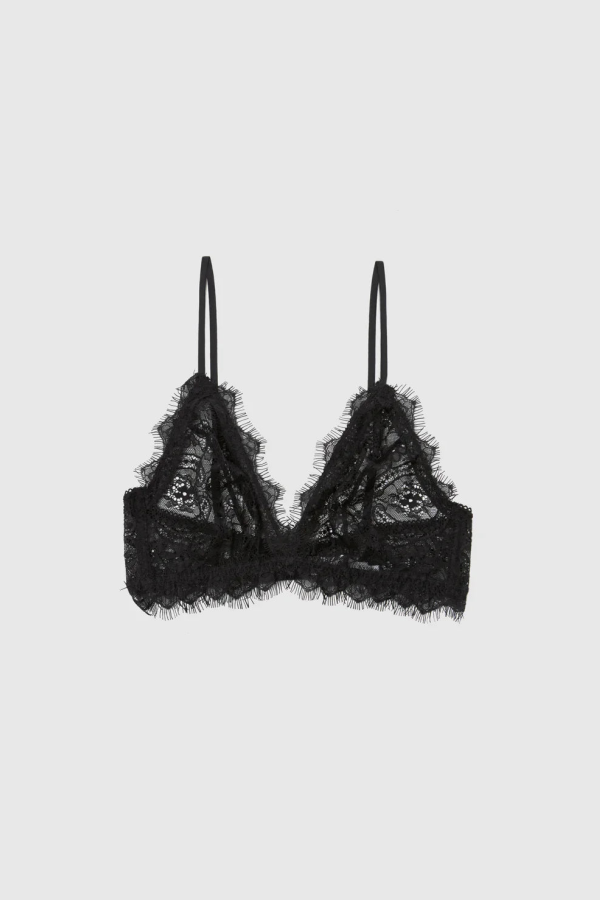 Anine Bing Lace Bra With Trim - Black