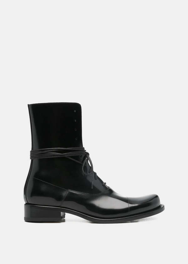 The Row Kai Lace Up Boots - Black