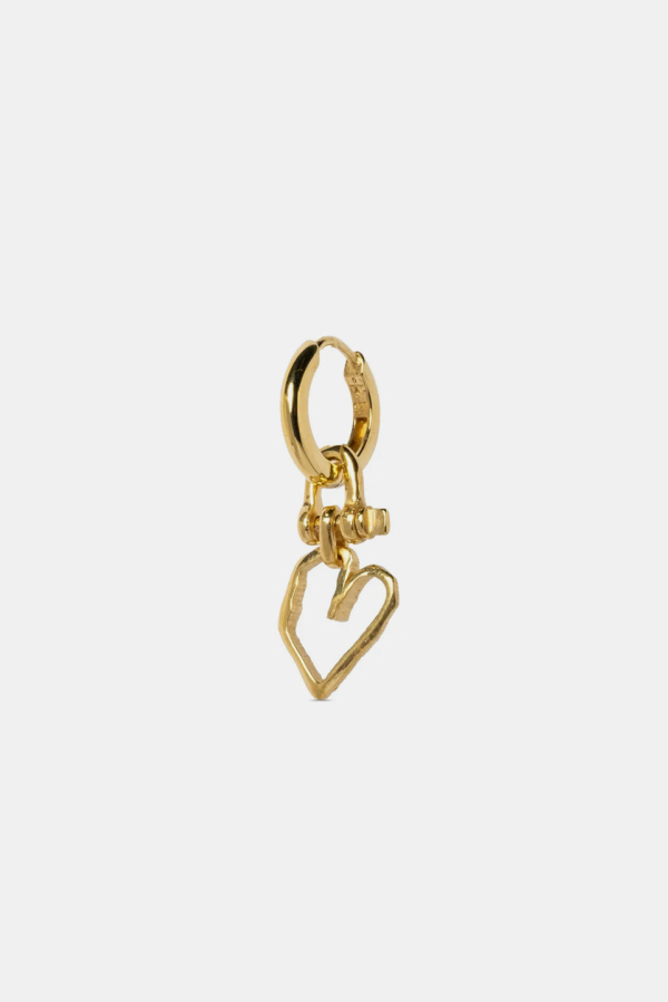 parts of four Gold Jazz's Heart Earring - Gold
