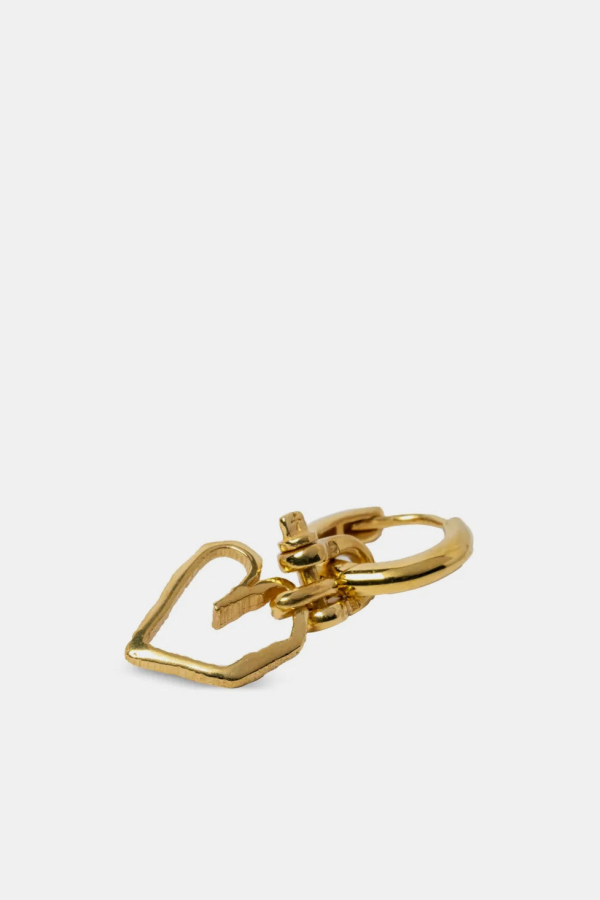 parts of four Gold Jazz's Heart Earring - Gold